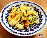 鶏ミンチとちくわの味噌にら玉作り方7写真