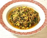 肉ニラ豆もやしの韓国風とろみ炒め作り方5写真