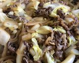 味付け不要！レトルト牛丼と白菜の簡単炒め作り方3写真