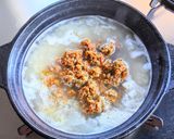 ほうれん草の肉味噌の坦々風雑炊作り方5写真