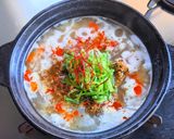 ほうれん草の肉味噌の坦々風雑炊作り方6写真