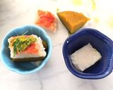 カニカマとかぼちゃ煮物 春あしらい作り方2写真
