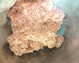 中はチーズとろ～りシンプル横長ハンバーグ作り方1写真