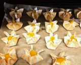 かぼちゃのお花焼き♪餃子の皮♪作り方4写真
