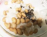 蒸し豆と塩昆布のごはん作り方1写真