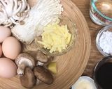 チーズ玉子のきのこあんかけ作り方1写真