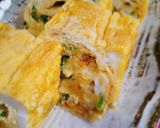 ♪鶏胸チャーシューと三つ葉の卵焼き♪作り方4写真