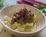【材料２つ】白菜と甘辛豚肉のスープ作り方5写真