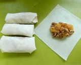 大豆ミートとフライドポテトの春巻き作り方3写真