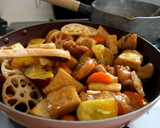 超簡単♪鶏肉と厚揚げと冬野菜の黒酢あん作り方7写真