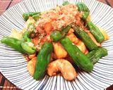簡単♡ササミ&しし唐辛子の焼鳥のタレ炒め作り方3写真