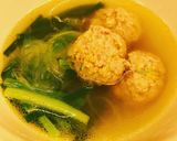 餃子のタネの残りで 肉団子スープ作り方7写真
