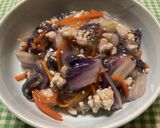 赤紫白菜のそぼろあんかけ作り方8写真