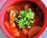 大根と油揚げの赤だしの味噌汁作り方7写真