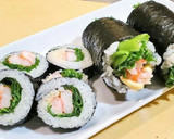 巻き簾なし！簡単恵方巻き！寿司レタス巻き作り方3写真