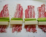 簡単！餅とにんにくの芽の肉巻き作り方1写真