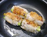 簡単！餅とにんにくの芽の肉巻き作り方3写真