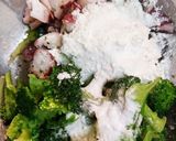 ブロッコリーとタコかき揚げ混ぜお結び作り方1写真
