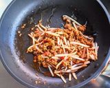 もやしの肉味噌炒め丼作り方1写真