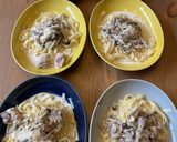 超簡単旨ランチ☆とりきのこクリームパスタ作り方7写真