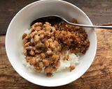 納豆と業スーの鶏そぼろご飯作り方2写真