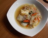 甘塩たらとじゃがいものにんにくスープ作り方6写真