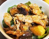 ナスとピーマンの豚肉オイスター炒め丼作り方10写真
