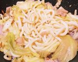 たっぷり削りたて鰹節かけ焼きうどん作り方2写真