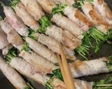 豚肉の豆苗巻き焼き　甘みそごまだれ♪作り方5写真