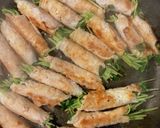 豚肉の豆苗巻き焼き　甘みそごまだれ♪作り方6写真