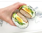食べたらロコモコ！畳むだけ♡おにぎらず作り方8写真