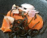 サーモンの塩昆布締め岩下の新生姜と共に作り方3写真
