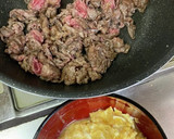 牛肉と小松菜と卵の炒め物作り方3写真