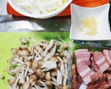 お鍋1つでベーコンときのこのスープパスタ作り方1写真