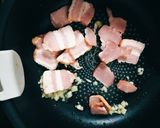 お鍋1つでベーコンときのこのスープパスタ作り方3写真