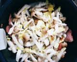 お鍋1つでベーコンときのこのスープパスタ作り方4写真
