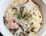 お鍋1つでベーコンときのこのスープパスタ作り方8写真