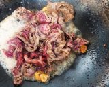 粗挽きコショウの効いた馬肉塩焼き丼作り方3写真