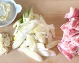 簡単美味しい【豚にんにくつけ汁うどん】作り方1写真