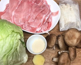 丸ごとレタスと豚ときのこの塩鍋作り方1写真