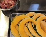 簡単　かぼちゃとベーコンのデリ風サラダ作り方1写真