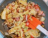 ☆キャベツ塩昆布ウインナーの和風パスタ☆作り方3写真