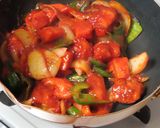 鶏唐揚げと玉ねぎとピーマンの和チリソース作り方10写真