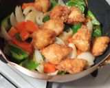 鶏唐揚げと玉ねぎとピーマンの和チリソース作り方8写真