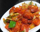 鶏唐揚げと玉ねぎとピーマンの和チリソース作り方11写真