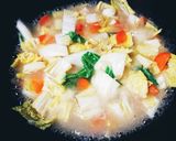 白菜とえびのチーズシチュー★ルー不要作り方7写真