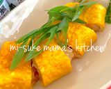 おうち居酒屋❤餅入り明太チーズ玉子焼きஐ作り方4写真