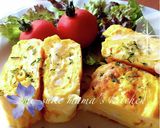 おうち居酒屋❤餅入り明太チーズ玉子焼きஐ作り方8写真
