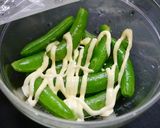 お弁当！スナップエンドウのマヨチーズ作り方3写真