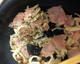 簡単◎ベーコンきのこのバジルオイルパスタ作り方2写真